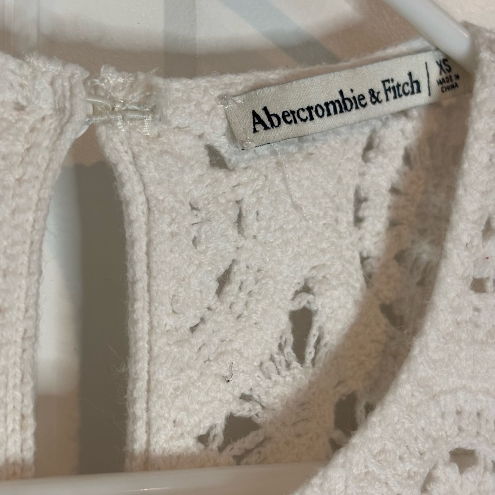 Abercrombie & Fitch White Crochet Lace Knit Sleeveless Top XS - Picture 7 of 7